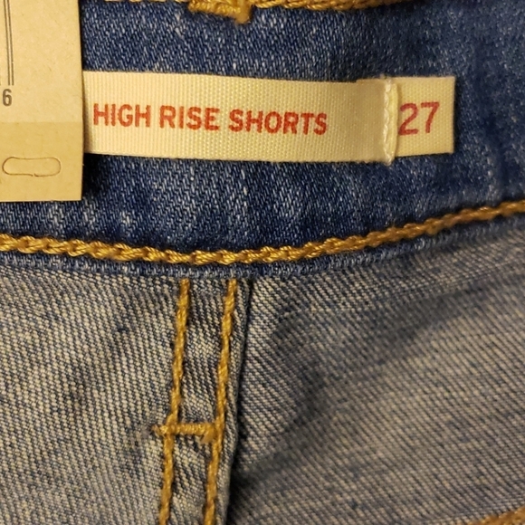 Levi’s Sapphire Dust High Rise Distressed Shorts Waist 27 Size 4 - Picture 8 of 11